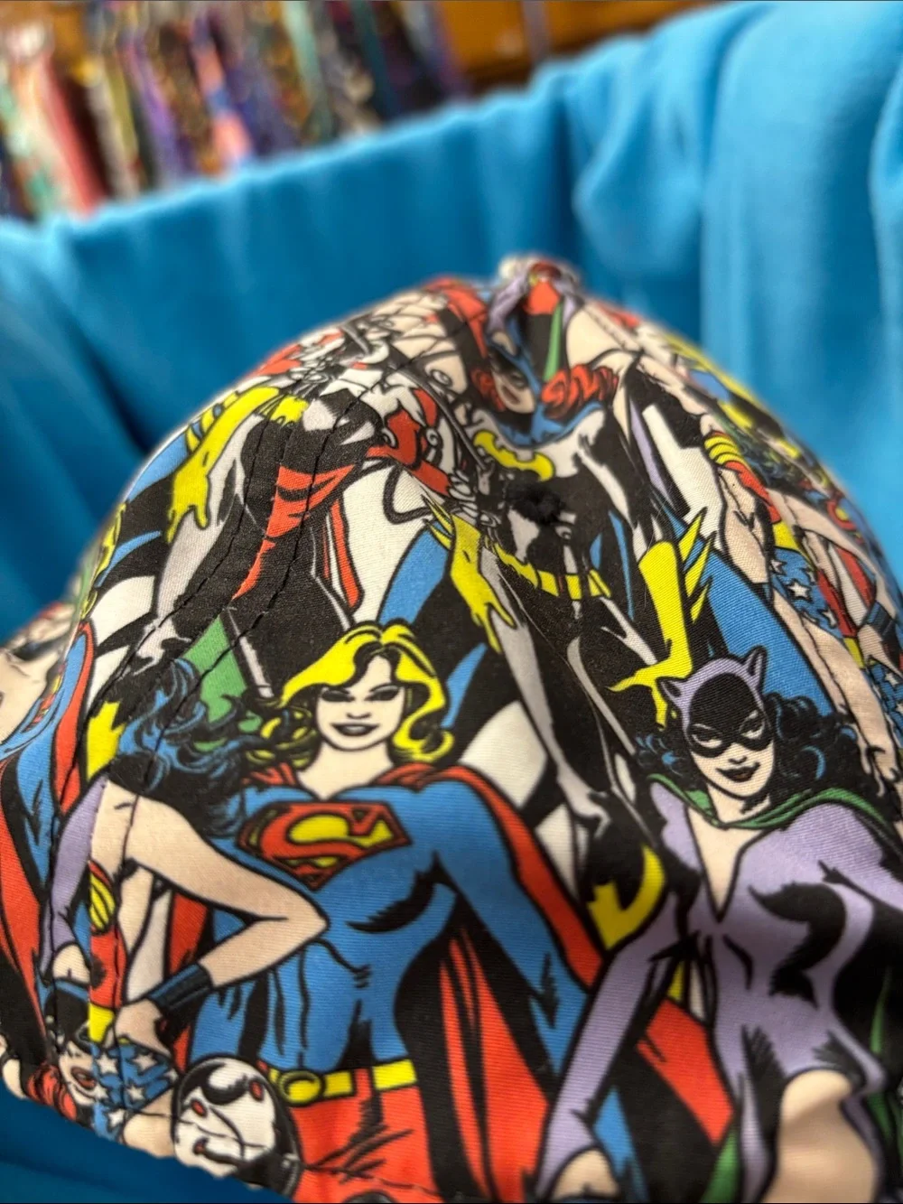DC Comics Multicolor Women Superhero Panel Print Baseball Cap